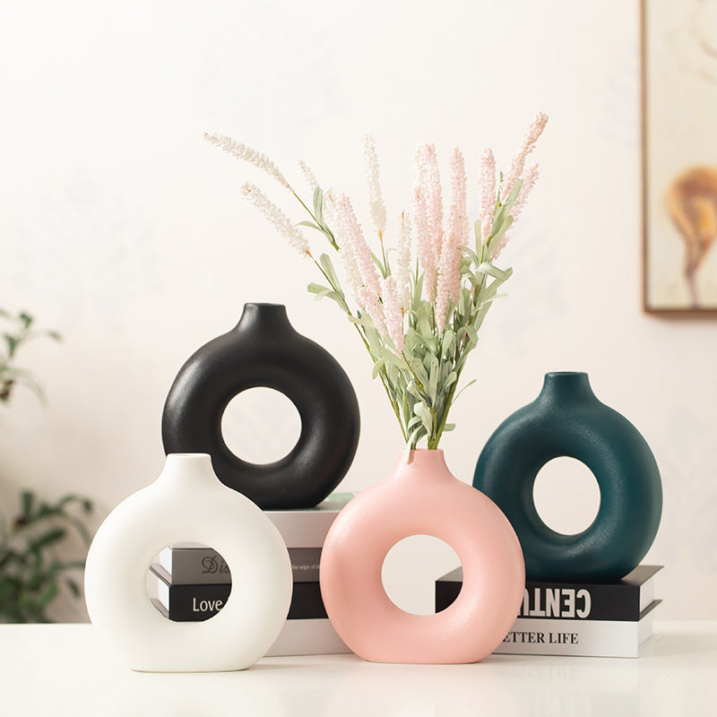 Black and white minimalist Scandinavian vase
