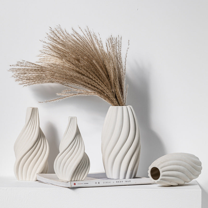 Modern Minimalist Conical Vertical Ceramic Vase