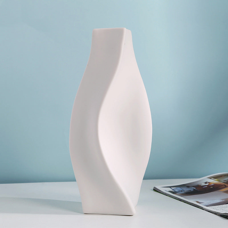 Scandinavian Minimalist Handmade Ceramic Vase – Nordic White Home Decor for Modern Living Rooms & Bedrooms