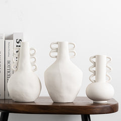 Handcrafted Nordic Wave Ceramic Vase - Minimalist Long Neck Home Décor for Modern & Boho Interiors