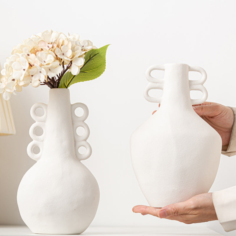 Handcrafted Nordic Wave Ceramic Vase - Minimalist Long Neck Home Décor for Modern & Boho Interiors