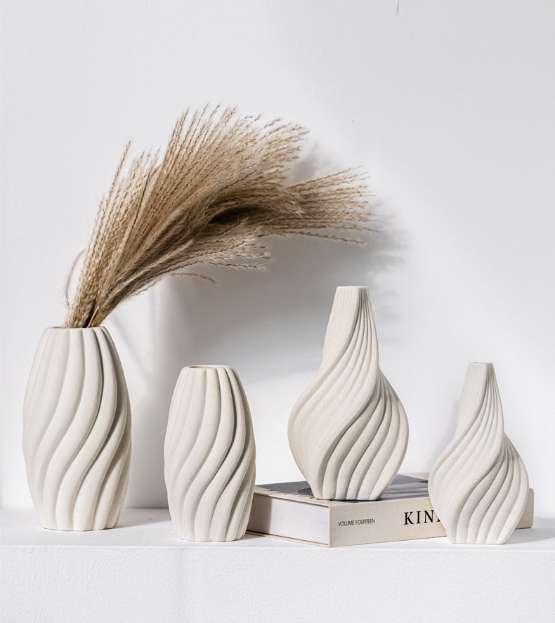 Modern Minimalist Conical Vertical Ceramic Vase