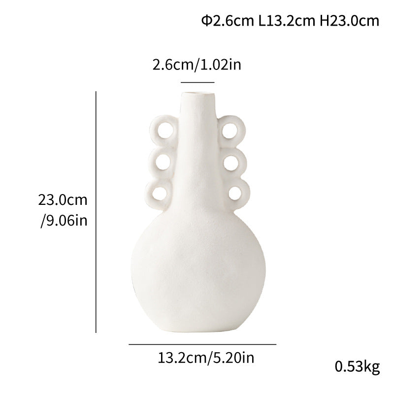 Handcrafted Nordic Wave Ceramic Vase - Minimalist Long Neck Home Décor for Modern & Boho Interiors